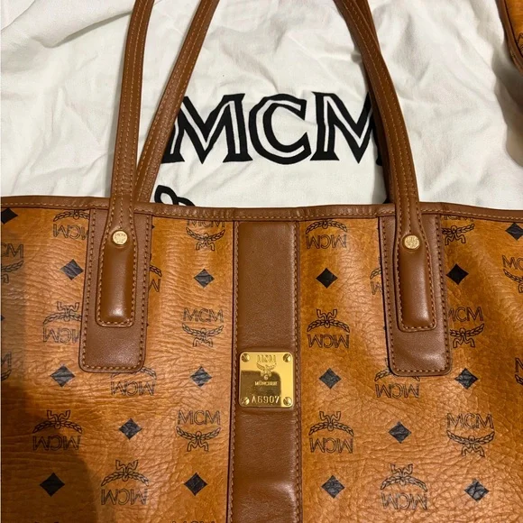 MCM Brown Logo Tote and Crossbody Set - Picture 2 of 5